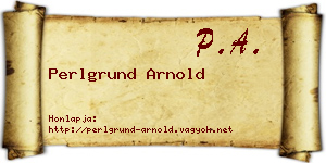 Perlgrund Arnold névjegykártya